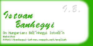 istvan banhegyi business card